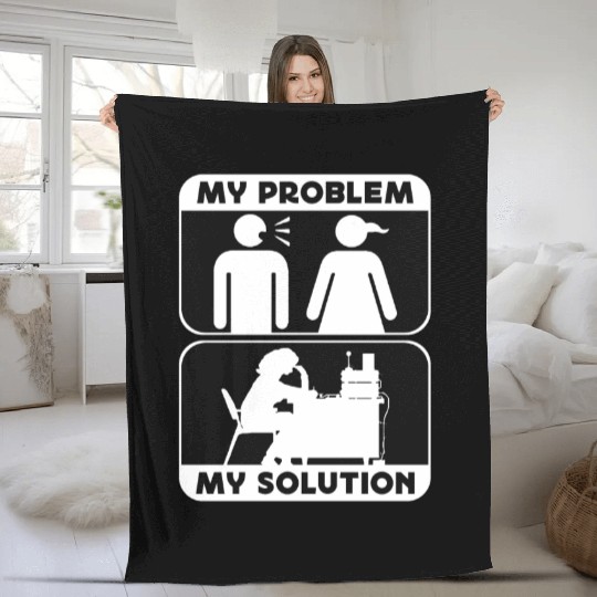 Ham Radio Operator My Problem My Pictogram Mom Dad Fleece Blankets