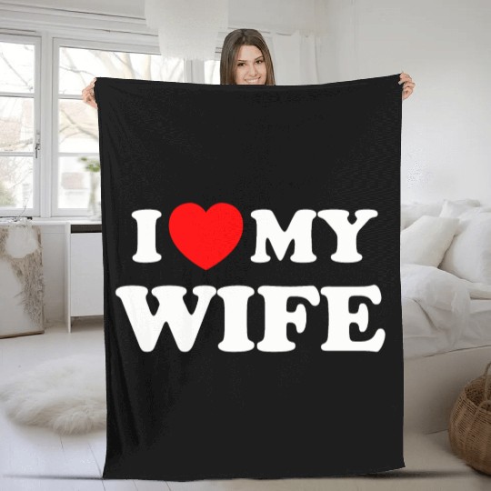 I love (heart) my wife Fleece Blankets
