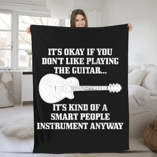 Guitar Player Gift Vintage Guitarist Fleece Blankets