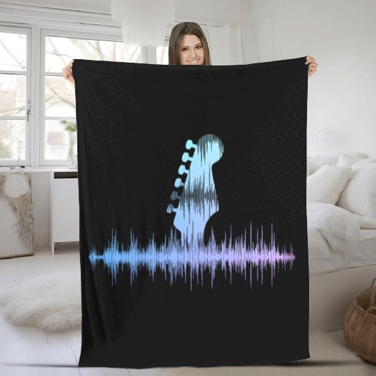 Guitar Player Gift Vintage Guitarist Fleece Blankets