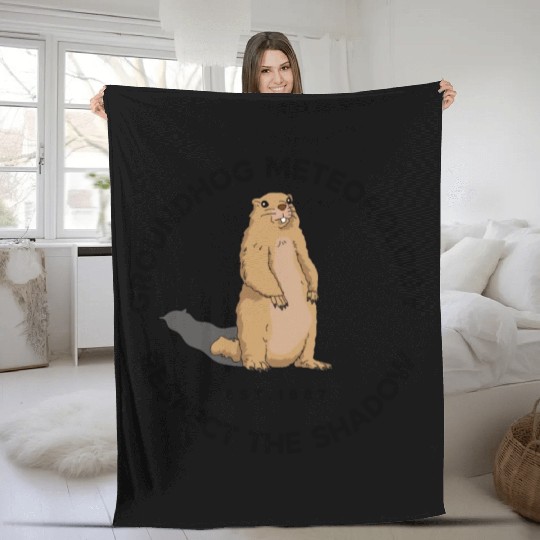 Respect The Shadow Rodent Happy Groundhog Day Fleece Blankets