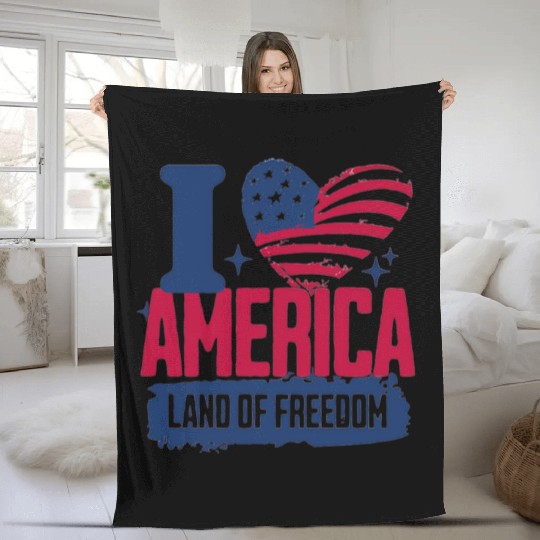 Clothing Apparel Fleece Blankets i love america