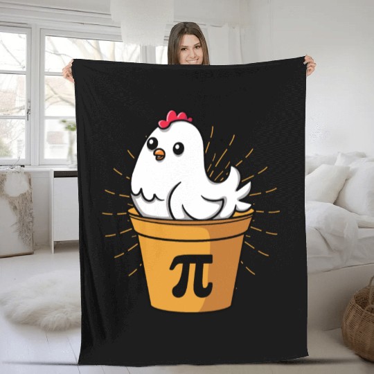 Chicken Pot Pie Funny Pi Day Math Equations Fleece Blankets