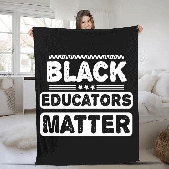 Black Educators Matter African History Teacher Men Fleece Blankets