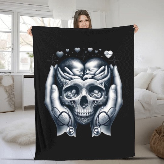Embrace of Life Skull Fleece Blankets NICU Mom Strength and