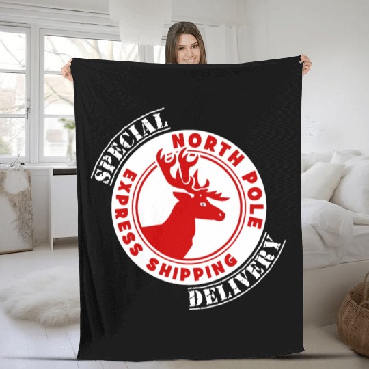 NORTH POLE SPECIAL DELIVERY Fleece Blankets
