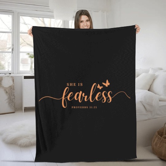 Fearless Beauty in Proverbs 31:25 - Inspirational Fleece Blankets
