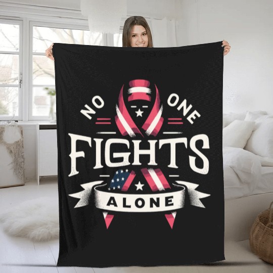 No One Fights Alone US Family Veteran Awareness Fleece Blankets