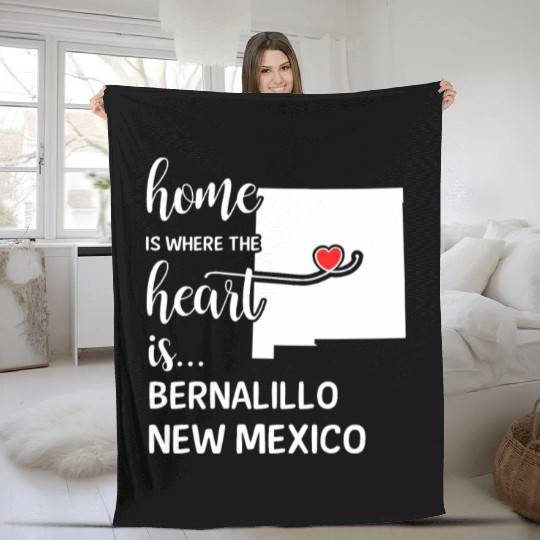Bernalillo County New Mexico Is Where My Heart Fleece Blankets