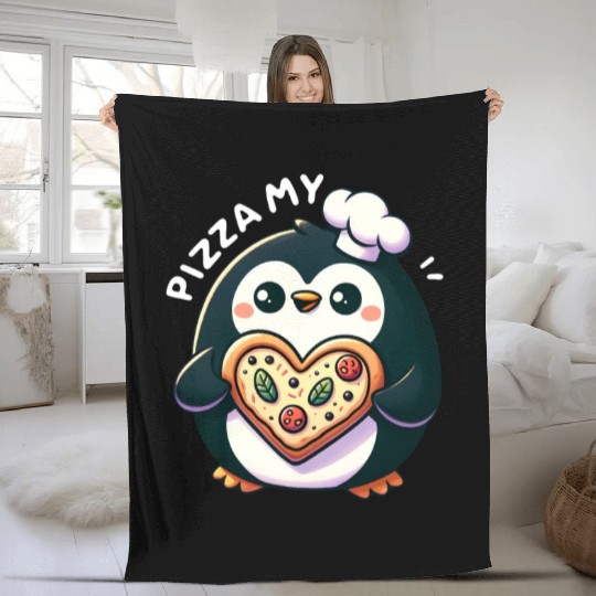 Pizza My Heart - Cheesy Love Fleece Blankets