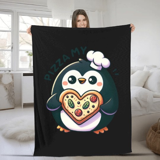 Pizza My Heart - Cheesy Love Fleece Blankets
