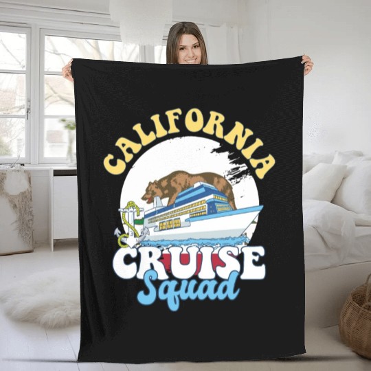California Cruise Squad Family Vacation Trip Fleece Blankets
