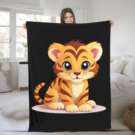 Cute Tiger Cub Fleece Blankets
