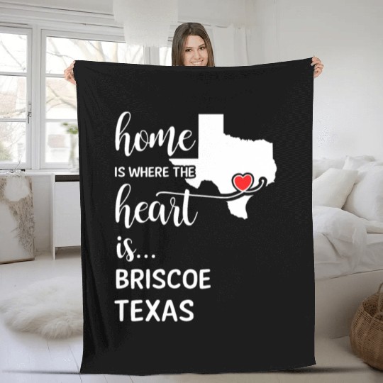 Briscoe County Texas Is Where My Heart Is Gift Fleece Blankets