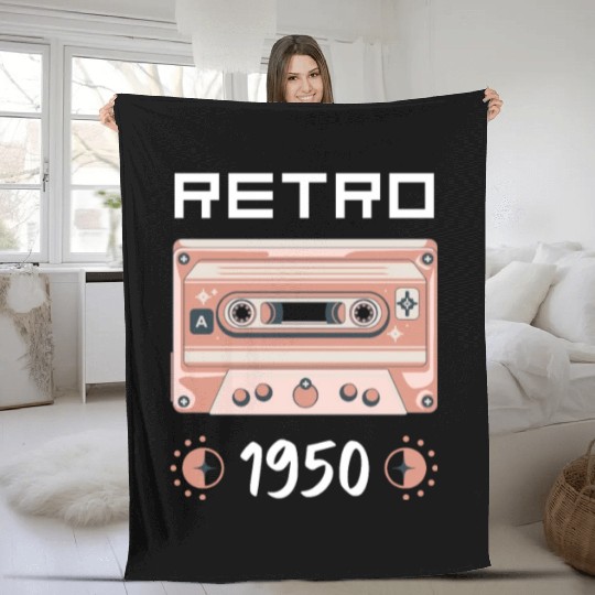 Retro Tape Music Nostalgia Vintage 1950 Fleece Blankets