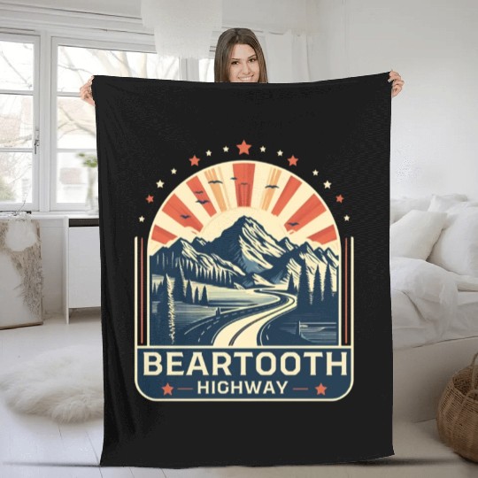 Beartooth Highway US 212 Fleece Blankets