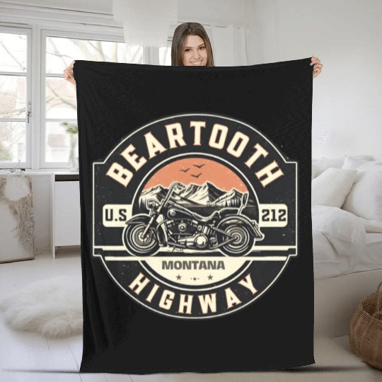 Beartooth Highway US 212 Fleece Blankets