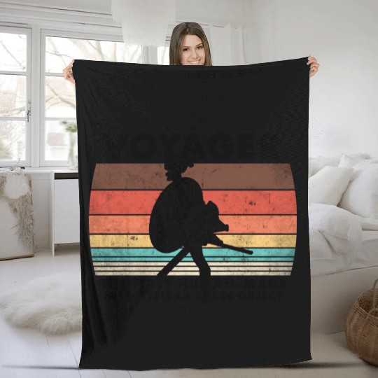 Voyager 1977 Retro Space Probe Mission Fleece Blankets