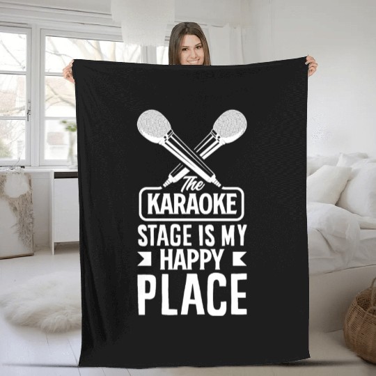 Funny Karaoke Singer Singing Musician Karaoke Gift Fleece Blankets