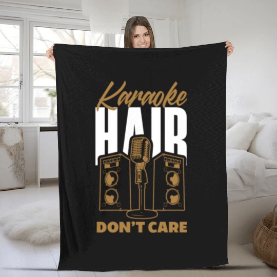 Funny Karaoke Singer Singing Musician Karaoke Gift Fleece Blankets