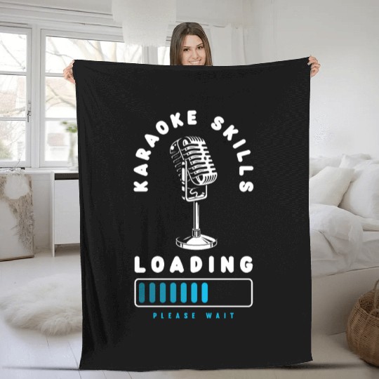 Funny Karaoke Singer Singing Musician Karaoke Gift Fleece Blankets