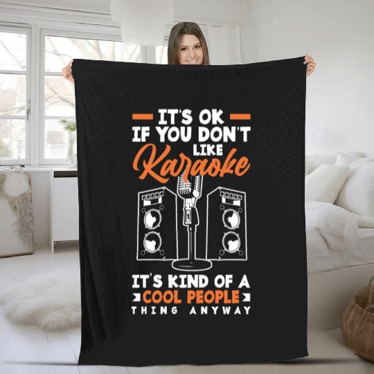 Funny Karaoke Singer Singing Musician Karaoke Gift Fleece Blankets