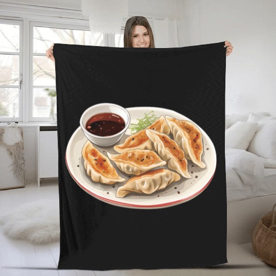 Japanese Pan Fried Dumpling Gyoza Fleece Blankets