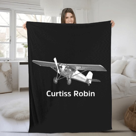Curtiss Robin Aircraft model Fleece Blankets