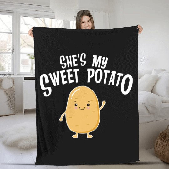 She's My Sweet Potato Fleece Blankets