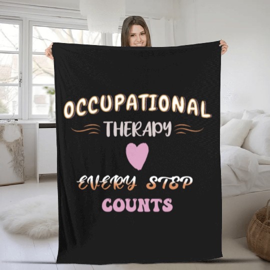 Occupational Therapy OTEvery Step Counts Vintage Fleece Blankets