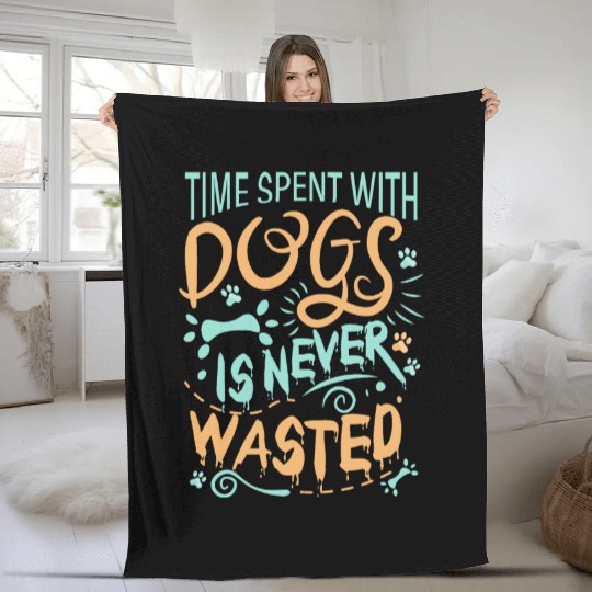 My Time With Dogs Fleece Blankets