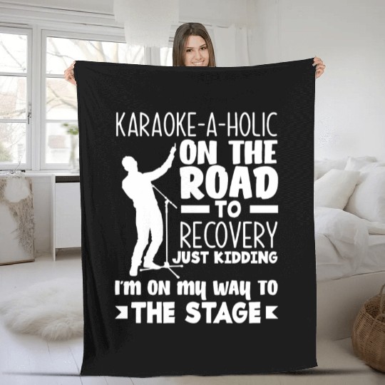 Funny Karaoke Singer Singing Musician Karaoke Gift Fleece Blankets