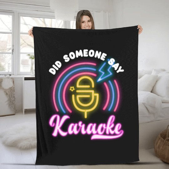 Funny Karaoke Singer Singing Musician Karaoke Gift Fleece Blankets