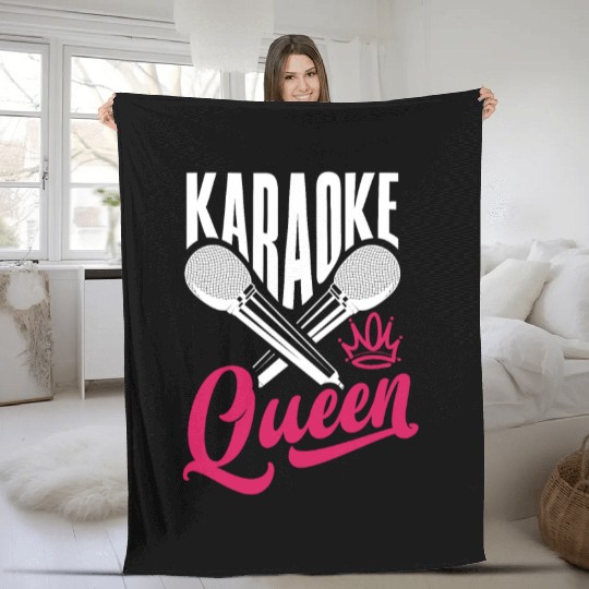 Funny Karaoke Singer Singing Musician Karaoke Gift Fleece Blankets