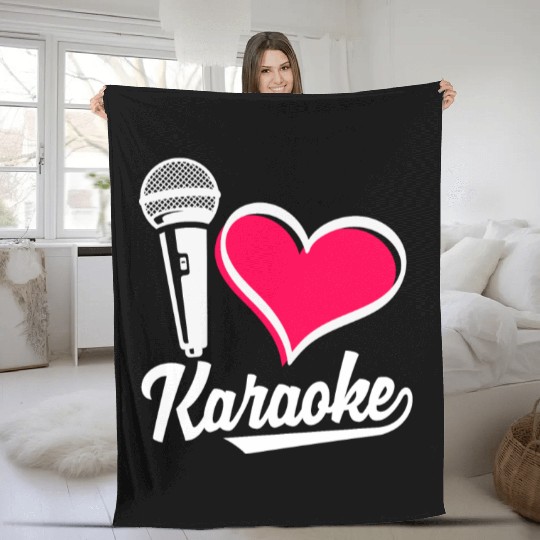 Funny Karaoke Singer Singing Musician Karaoke Gift Fleece Blankets
