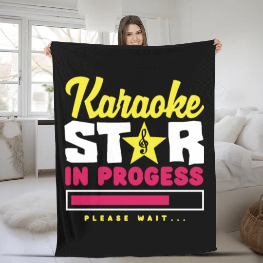 Funny Karaoke Singer Singing Musician Karaoke Gift Fleece Blankets