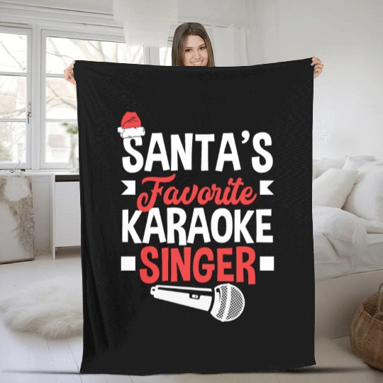 Funny Karaoke Singer Singing Musician Karaoke Gift Fleece Blankets
