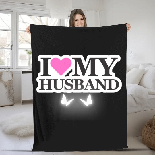 I love my husband Fleece Blankets