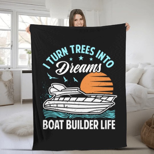 Boat Builder Top - Funny Boat Saying Fleece Blankets