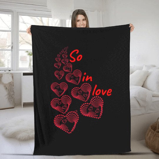 So in love valentine's day Fleece Blankets