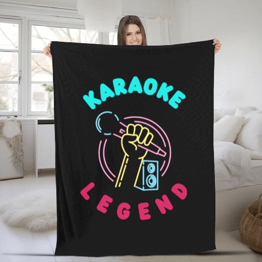 Funny Karaoke Singer Singing Musician Karaoke Gift Fleece Blankets