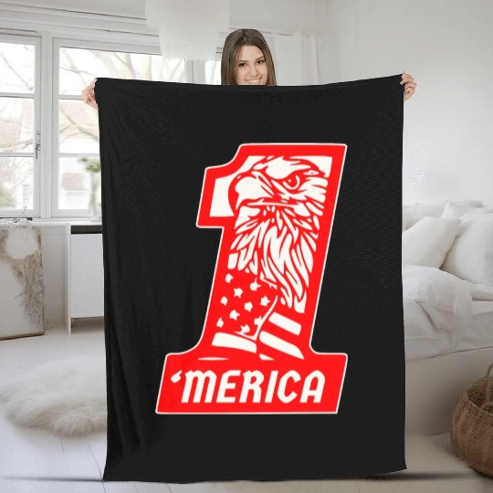 ‘Merica Eagle #1 © WhiteTigerLLC.Com Fleece Blankets