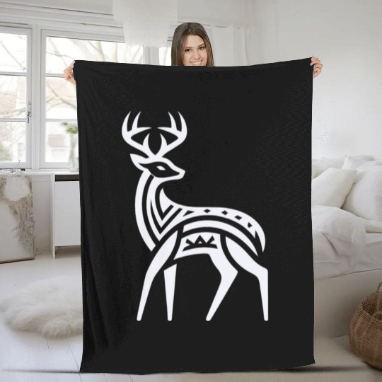 Deer Native American Zodiac Fleece Blankets