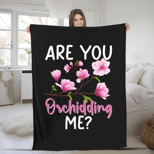 Funny Houseplant Orchid Gardening Fleece Blankets