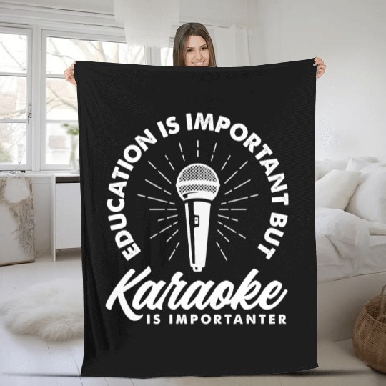 Funny Karaoke Singer Singing Musician Karaoke Gift Fleece Blankets