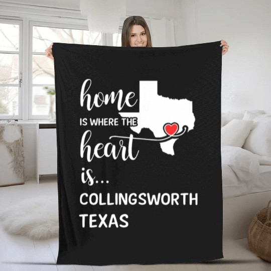 Collingsworth County Texas Is Where My Heart Is Fleece Blankets