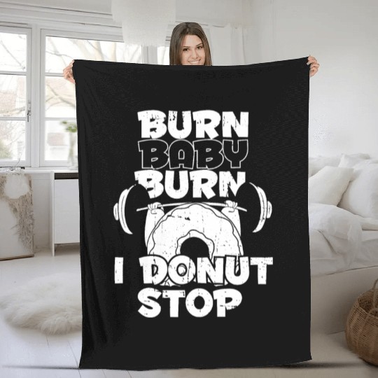 Fitness Donut Funny Donut Gym Fleece Blankets