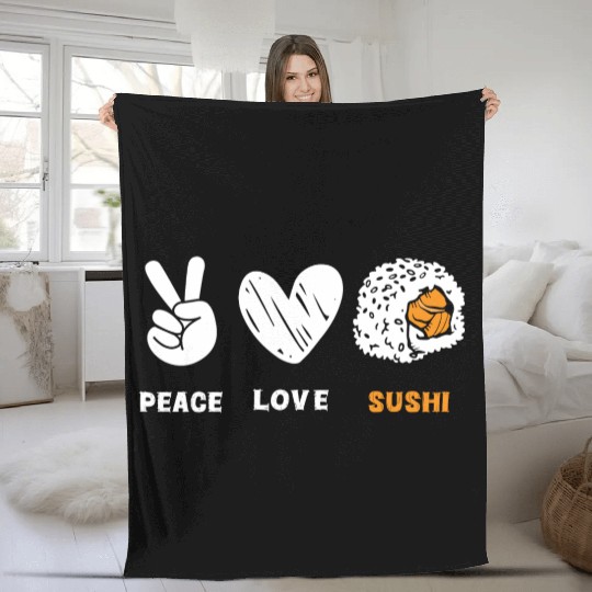 Japan Delicious Maki Chopsticks Fleece Blankets