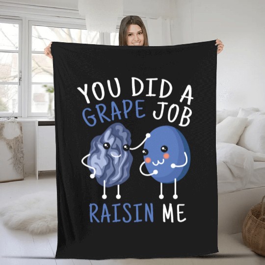 Grape Job Raisin Grapes Fleece Blankets