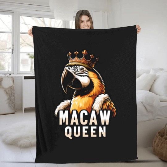 Blue Gold Macaw Ornithologist Macaw Queen Fleece Blankets